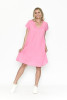 Taylor Dress Cap Sleeve Solid With Lining Bright Pink