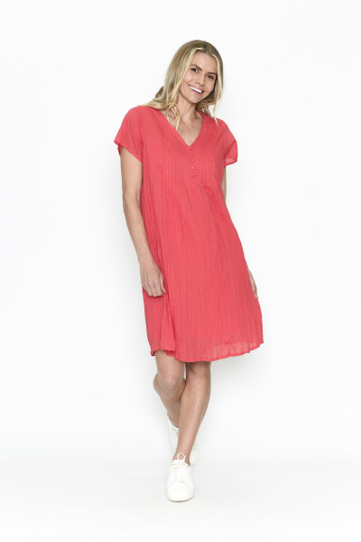Taylor Dress Cap Sleeve Solid With Lining Cherry