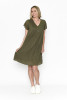 Taylor Dress Cap Sleeve Solid With Lining OLIVE