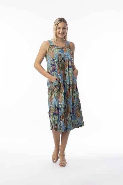 Tayrona Dress Round Neckline Sleeveless Print