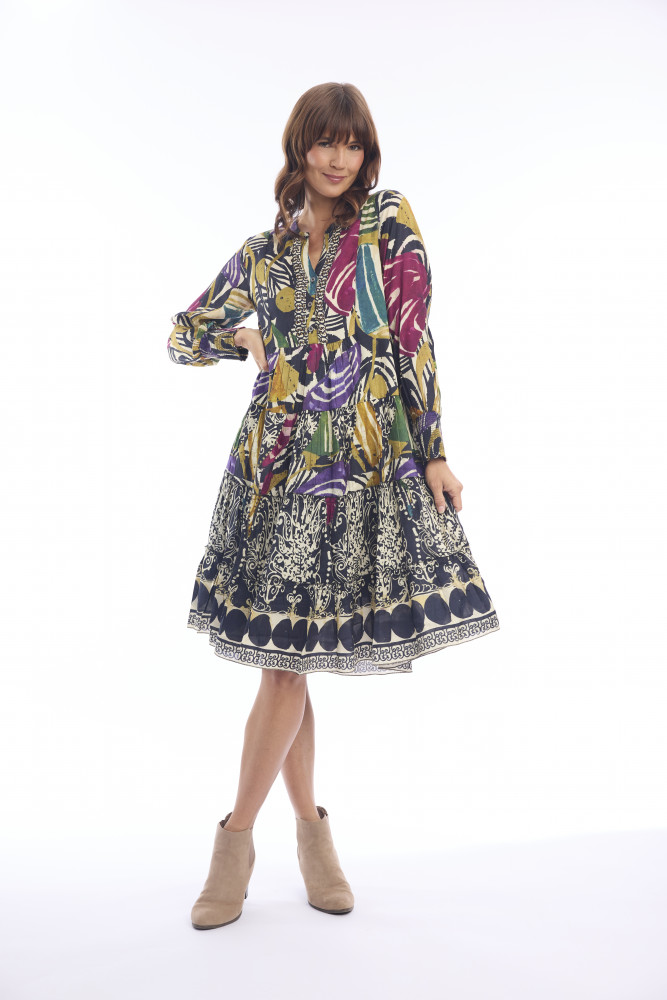 Tenerife Dress Placket Print