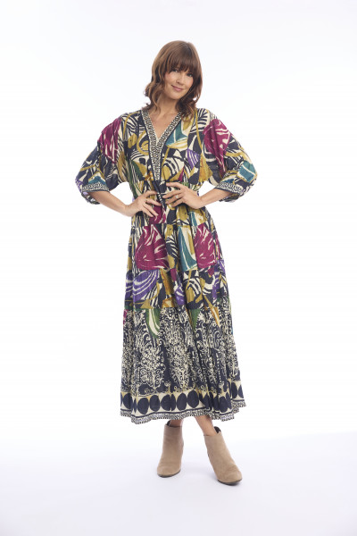 Tenerife Dress Maxi V Print