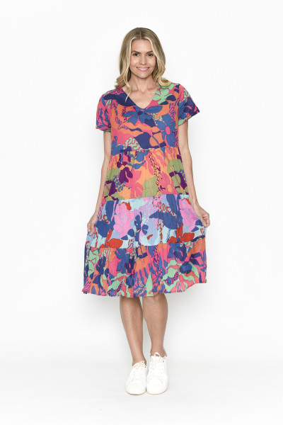 Thalia Tiered Dress TropSea Mix