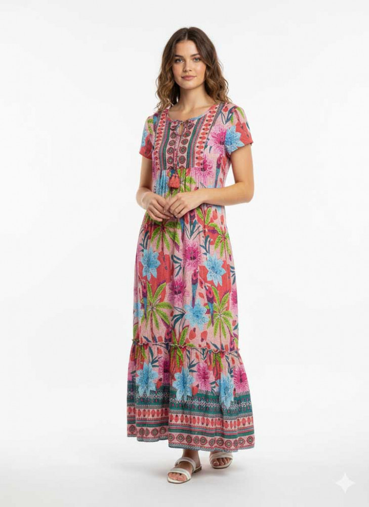 Dress Maxi Palm Parrot 1