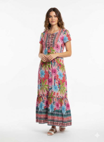 Dress Maxi Palm Parrot 1