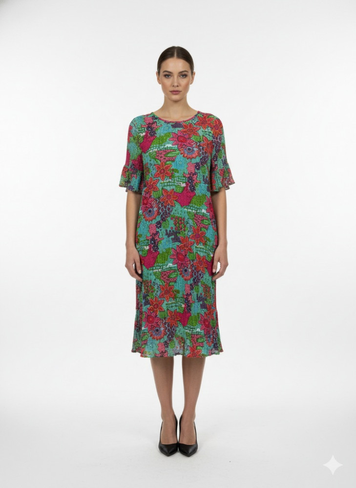 Jessica Dress Sleeved FloralCollage 1