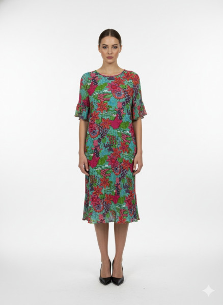 Jessica Dress Sleeved FloralCollage 1