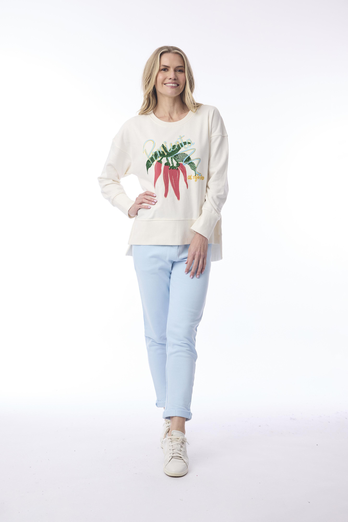 Top Crew Embellished Pimiento