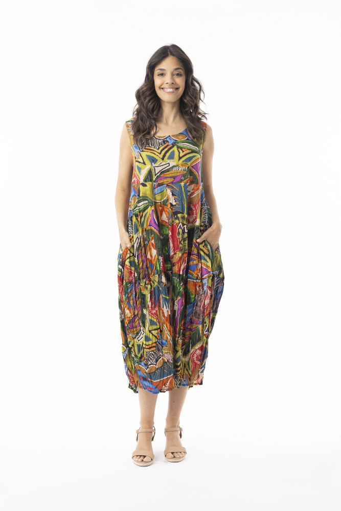 Torgua Dress Bubble Sleeveless Print
