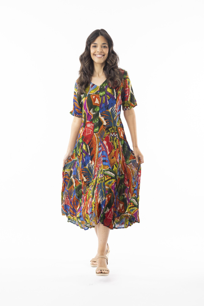 Torgua Dress Godet Print