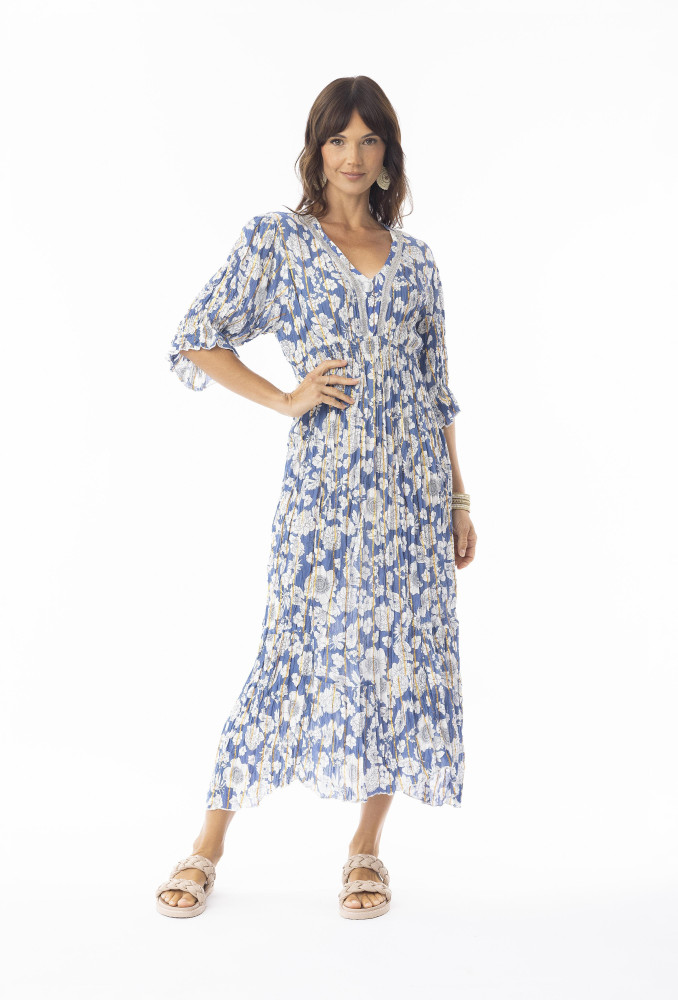 Valentina Dress Maxi V Print