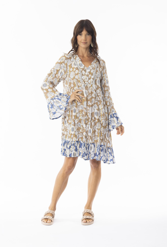 Valentina Dress V Layers Print