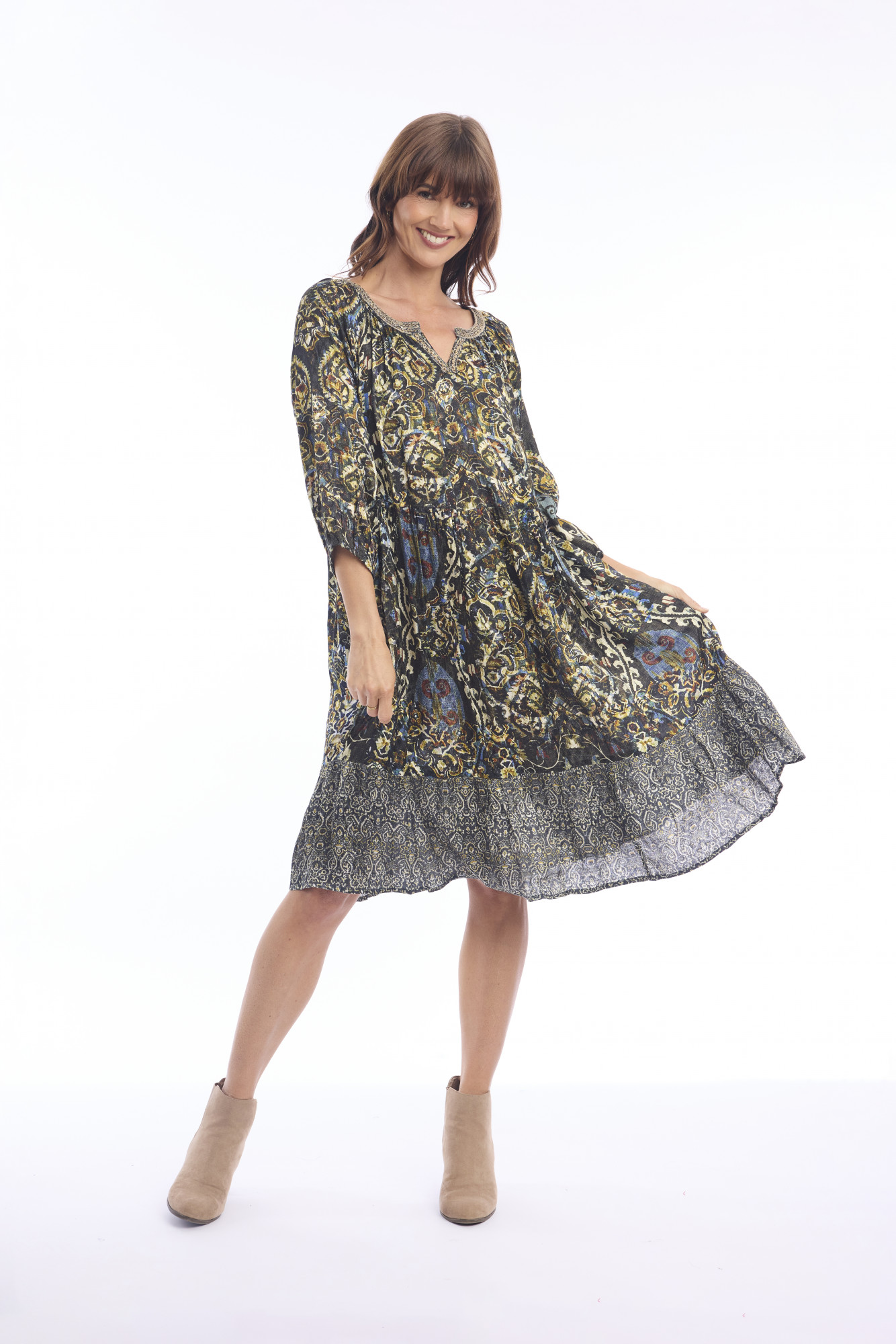 Valetta Dress Collar Print