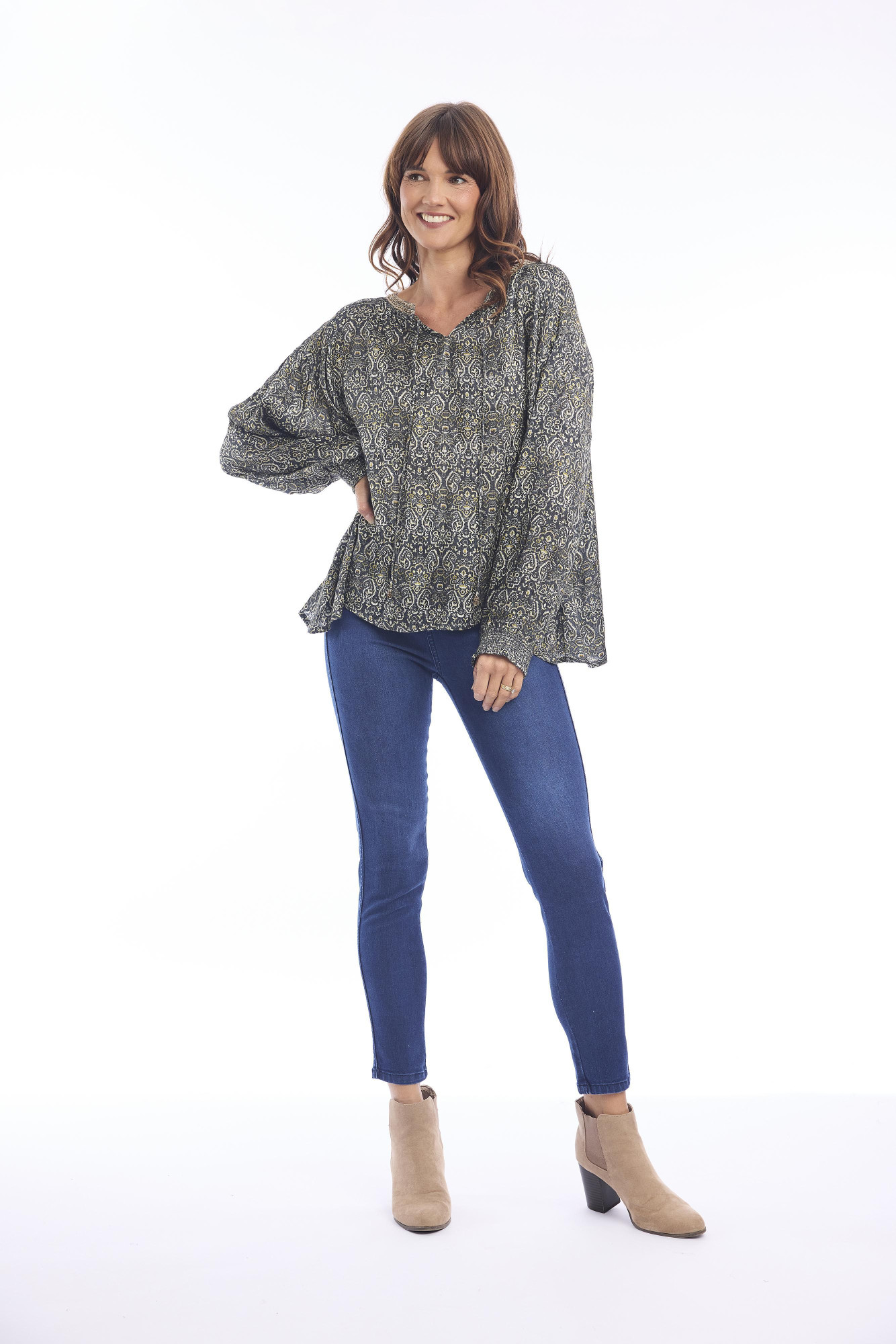 Valetta Top Boho Print