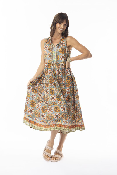 Vera Dress Layers Sleeveless Print