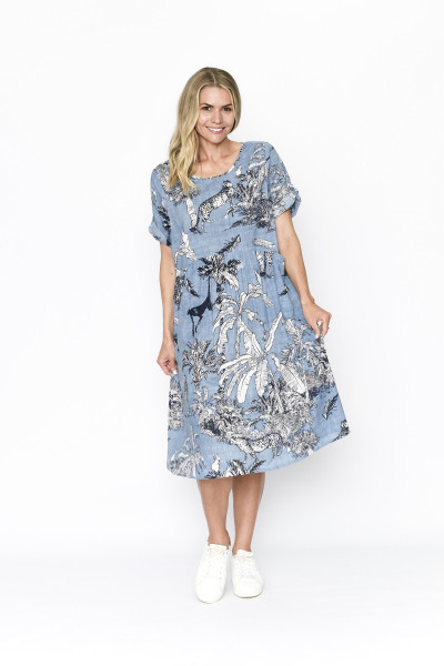 Yvonne Dress Round Neck Animal 1