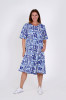 Yvonne Dress Round Neck Hawaii Blue