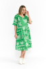 Yvonne Dress Round Neck Mono Patch Green