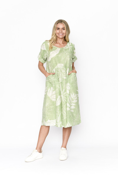 Yvonne Dress Round Neck Mono Sage