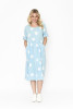 Yvonne Dress Round Neck Spot Bubble Aqua