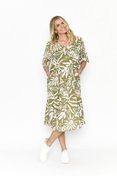 Yvonne Dress Round Neck SunFloral 2