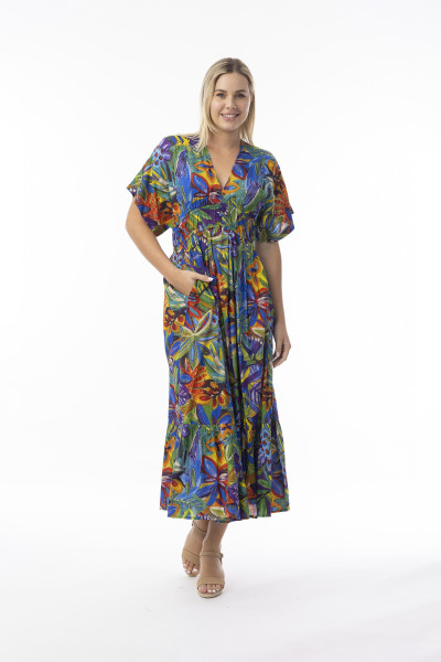 Zapallar Dress Elastic Under Bust Print