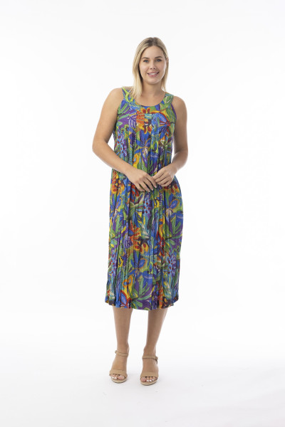Zapallar Dress Round Neckline  Sleeveless Print