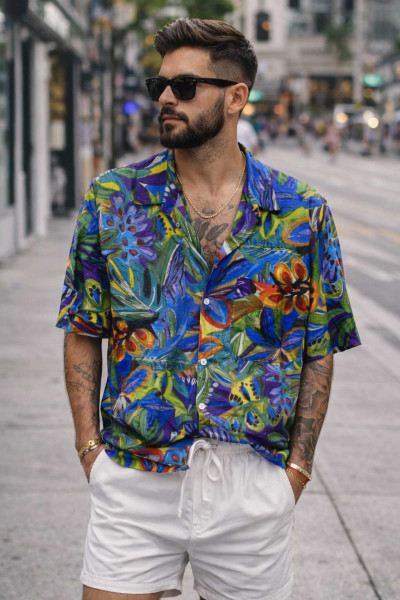 Mens Short slv Collar shirt Zapallar