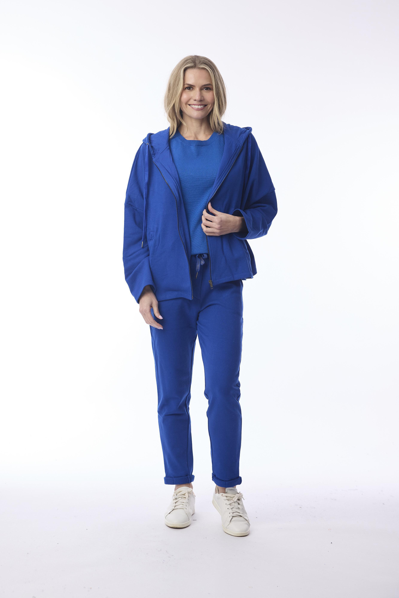 Zipper Hood Oversize Cobalt