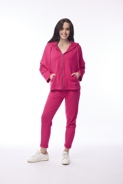 Zipper Hood Oversize Hot Pink