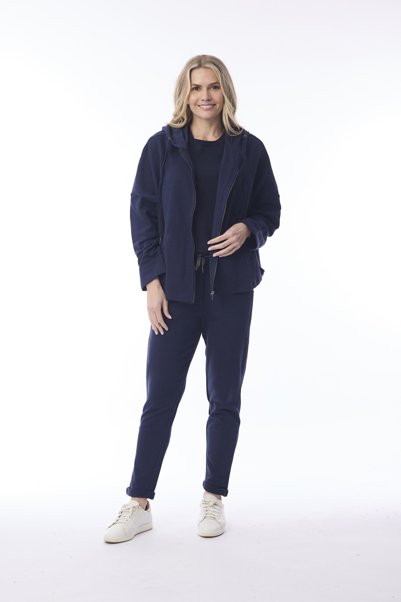 Zipper Hood Oversize Navy