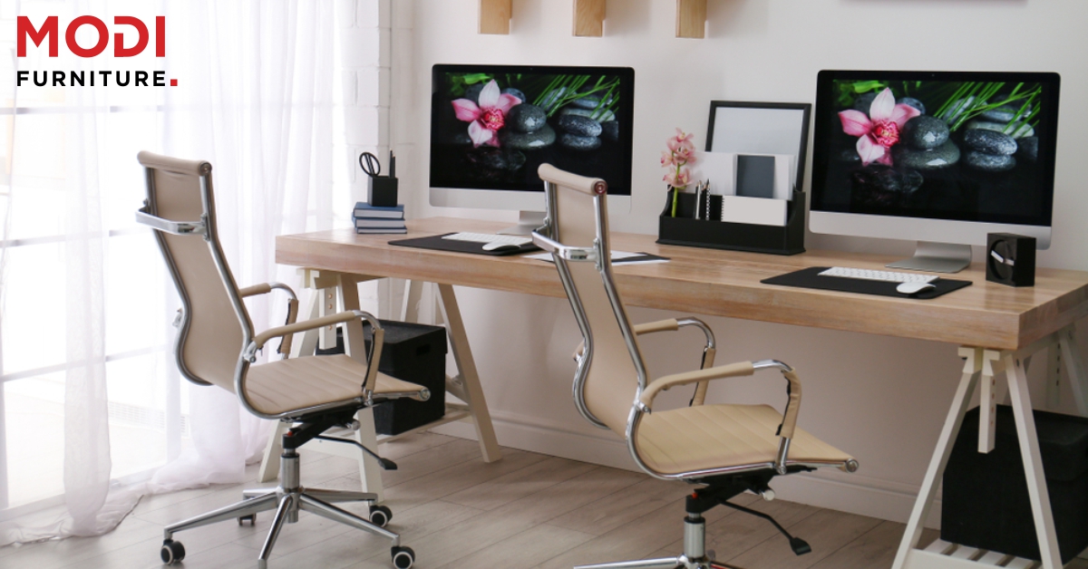 ergonomic office workstation setup