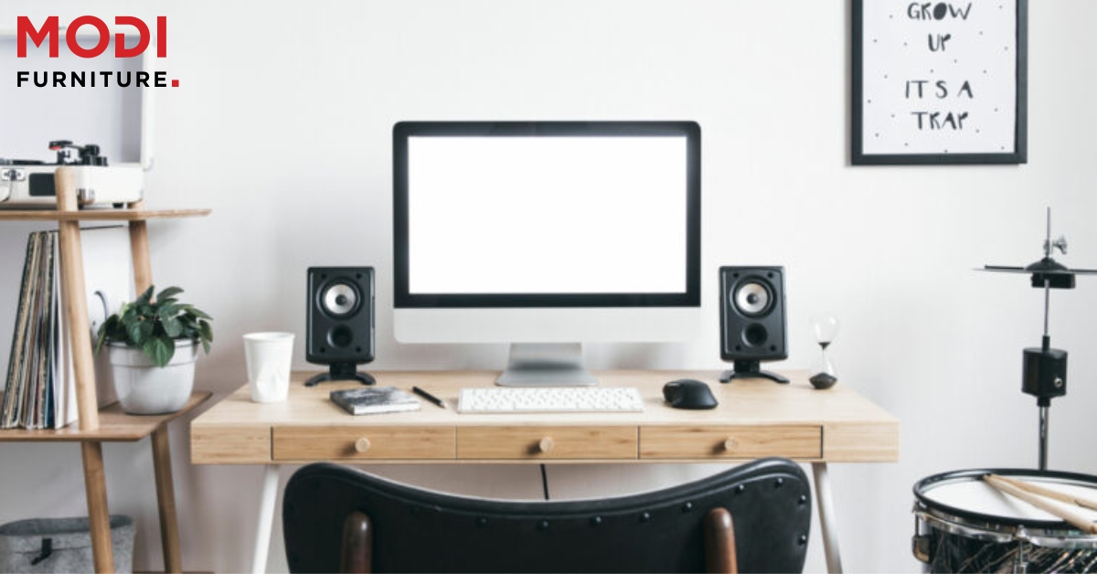 ergonomic office workstation setup