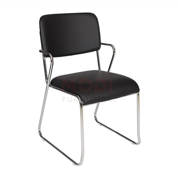 Executive Leatherette Visitor Chair – Chrome Leg Guest Seating