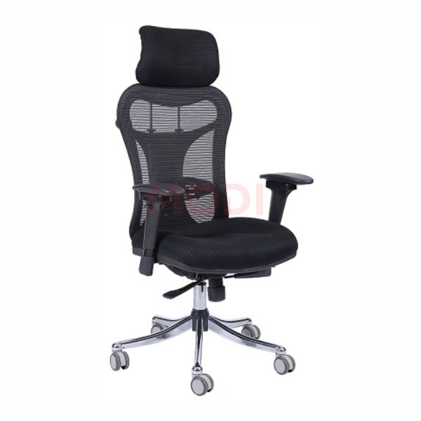 Mesh High-Back Executive Chair with Adjustable Lumbar & Headrest