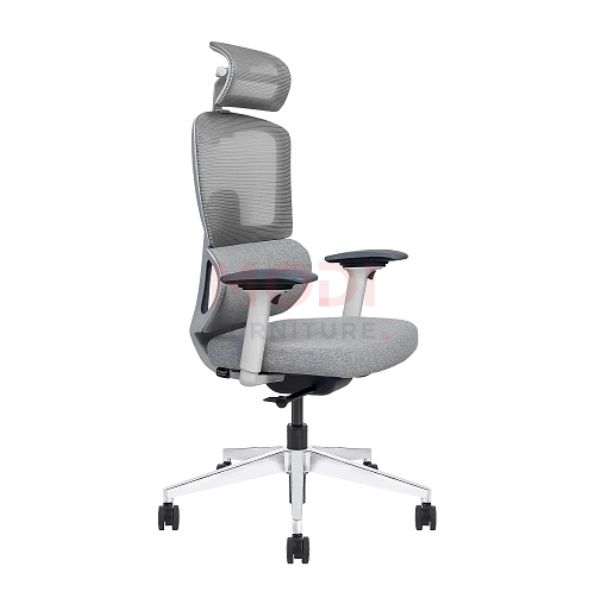 Mesh High-Back Executive Chair with Adjustable Lumbar & Headrest