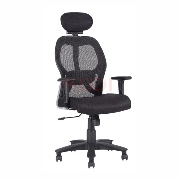 Mesh High-Back Executive Chair with Adjustable Lumbar & Headrest
