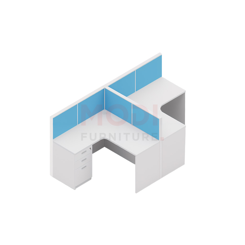 Dual Modular Workstation Desk – 2-Person Office Setup