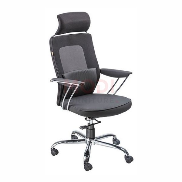 Mesh High-Back Executive Chair with Adjustable Lumbar & Headrest