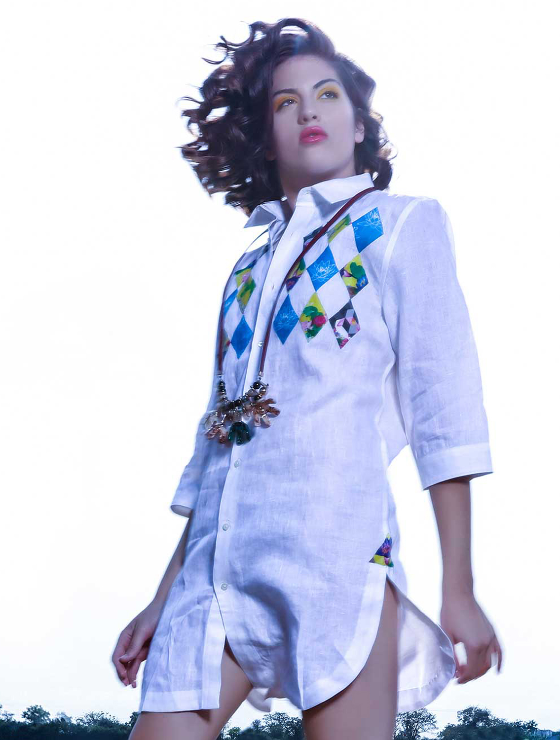 White Jalaj Linen shirtdress