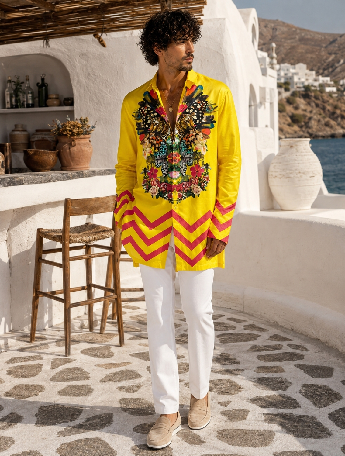 Wakka Yellow Printed Long Shirt