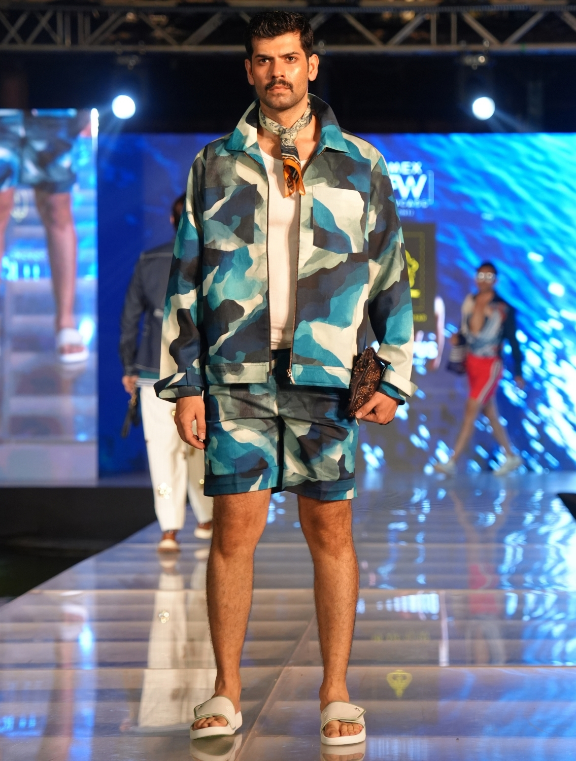 Blue Camouflage Cargo Shorts