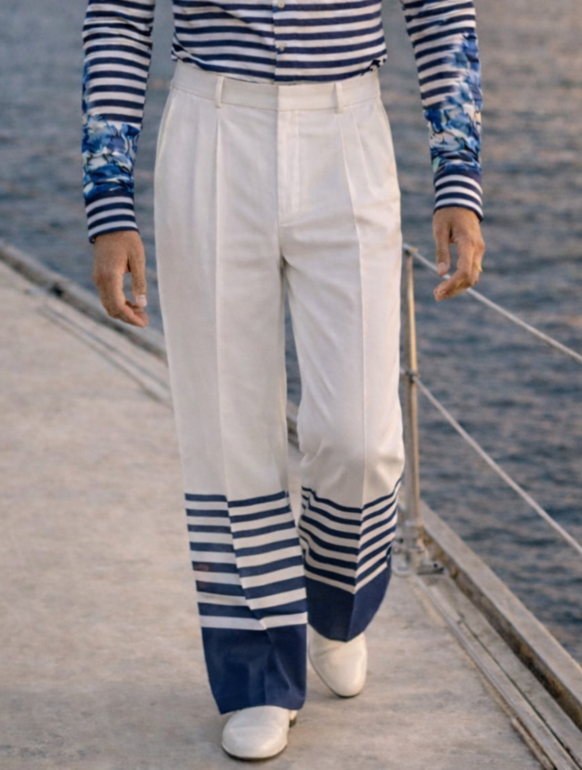 Breton Stripes Printed Trousers