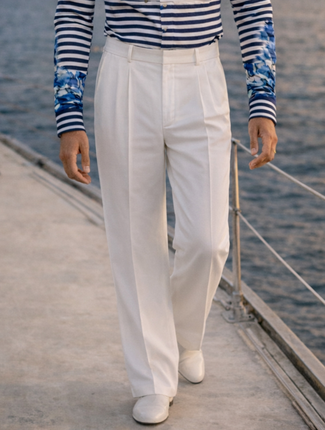 White Wide Legged Trousers