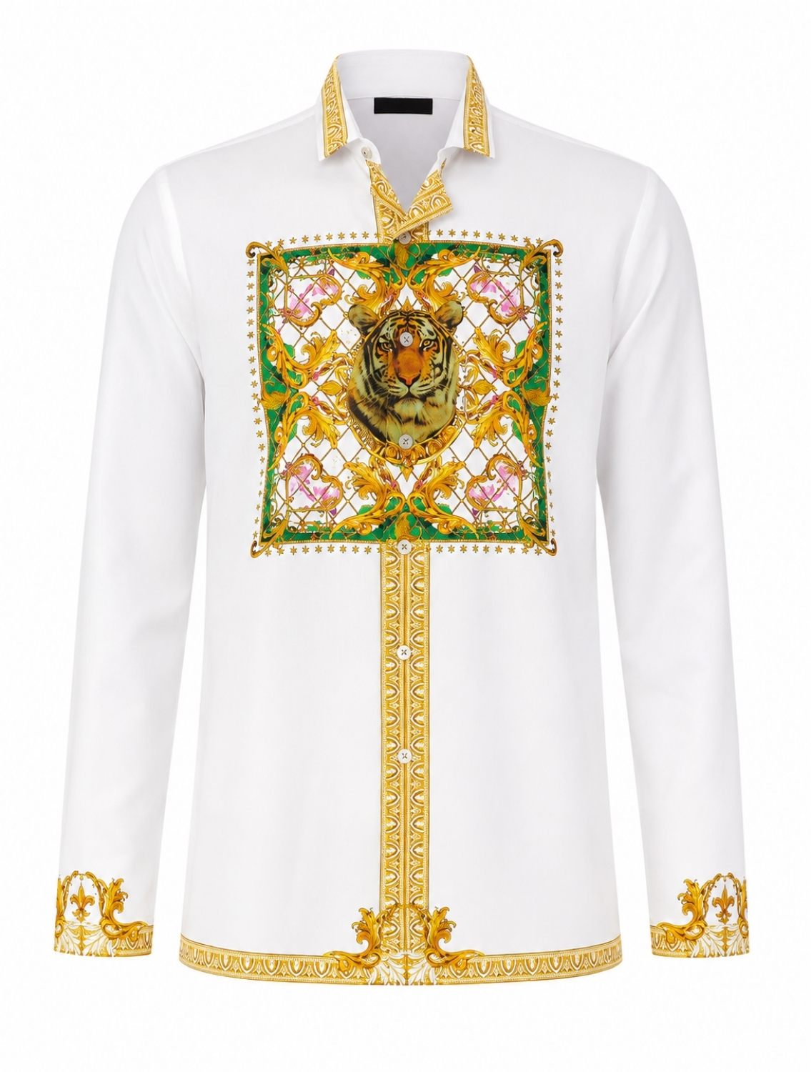 White Gold Baroque Hem Shirt