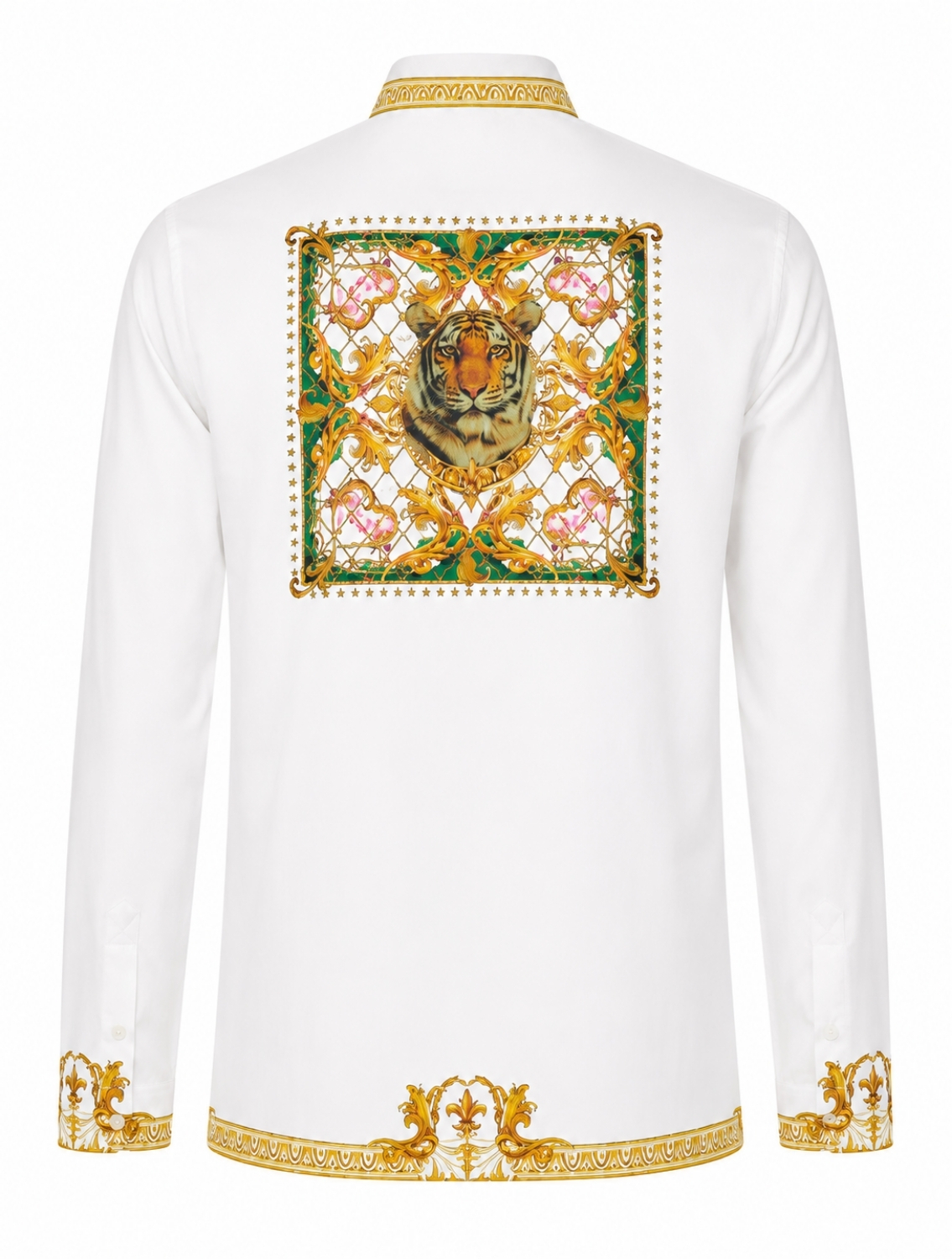 White Gold Baroque Hem Shirt