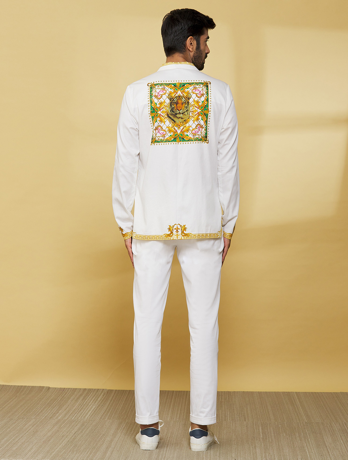 White Gold Baroque Hem Shirt