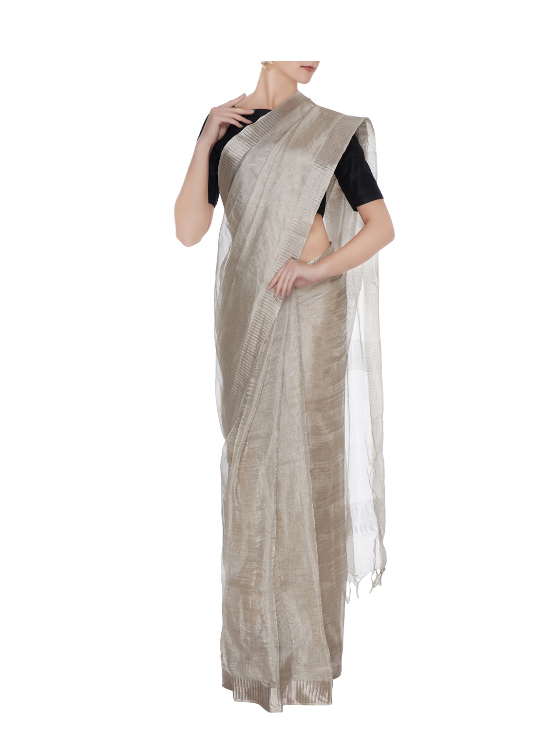 Silver Tussar Silk Heritage Line Saree