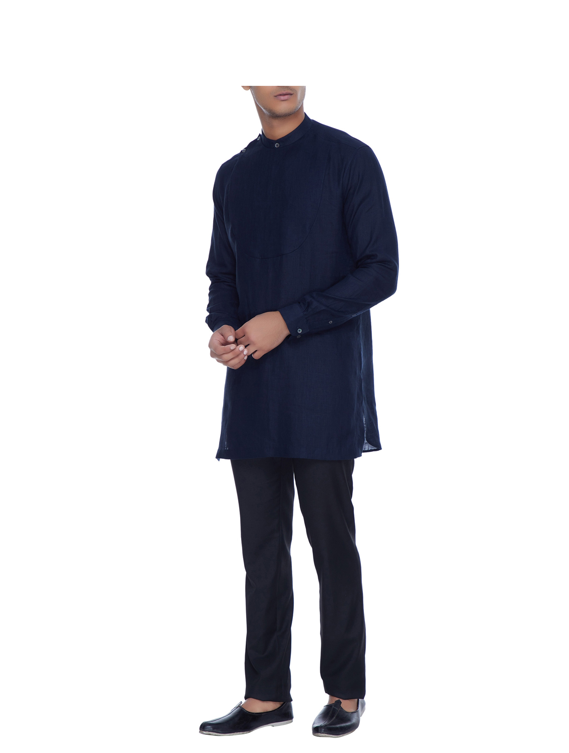 Jigar Blue Bib Style Shirt