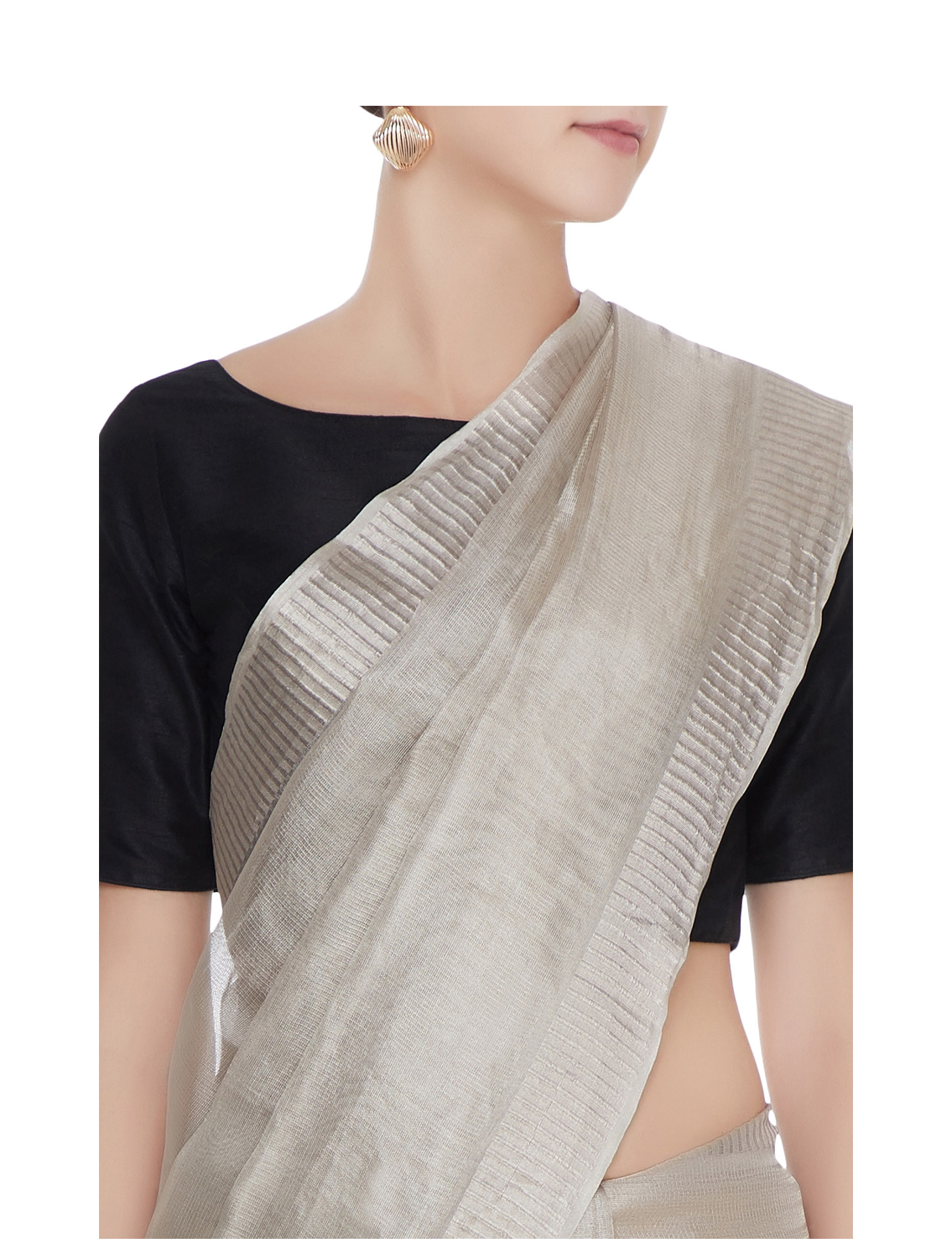 Silver Tussar Silk Saree